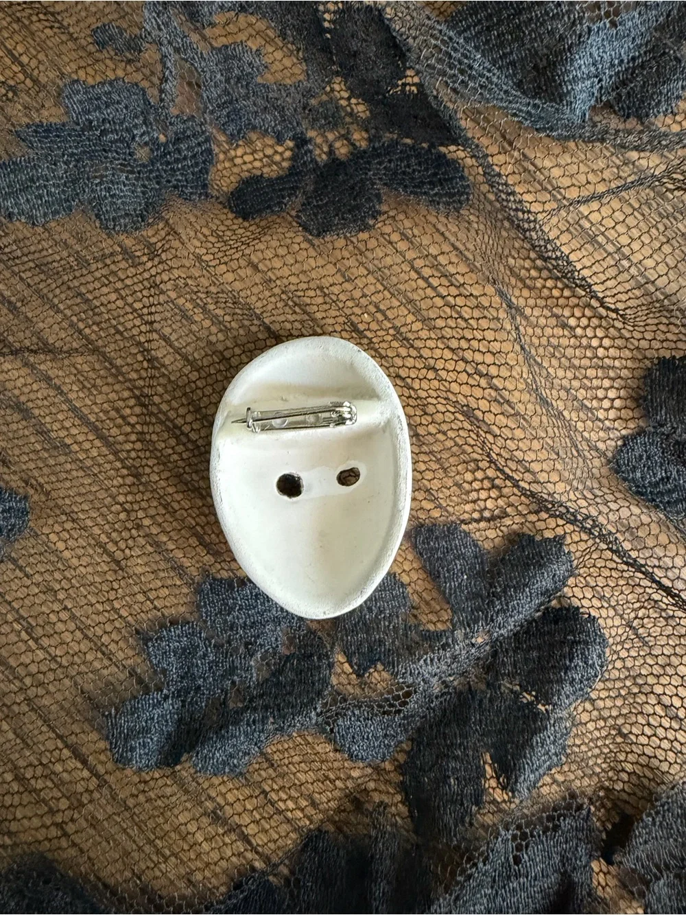 Miniature Hand-Painted Mini Venetian Mask Brooch